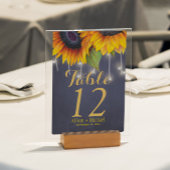 Numéro de table de mariage de automne de tournesol