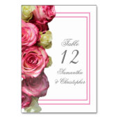 Numéro de table de mariage de bordure rose (Par défaut)