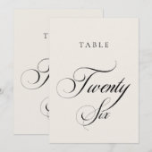 Numéro de table de mariage de calligraphie en ivoi (Devant / Derrière)