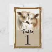 Numéro de table de mariage de campagne de crème ma (Devant)