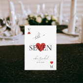 Numéro de table de mariage de casino de carte à jo