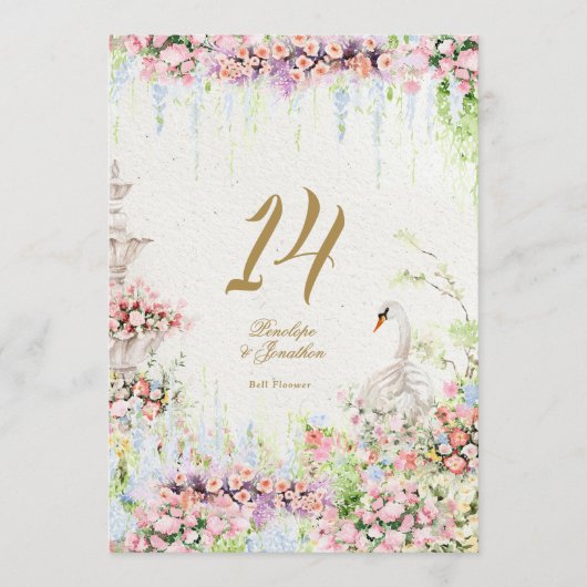 Numéro de table de mariage de château français 5 X (Devant)