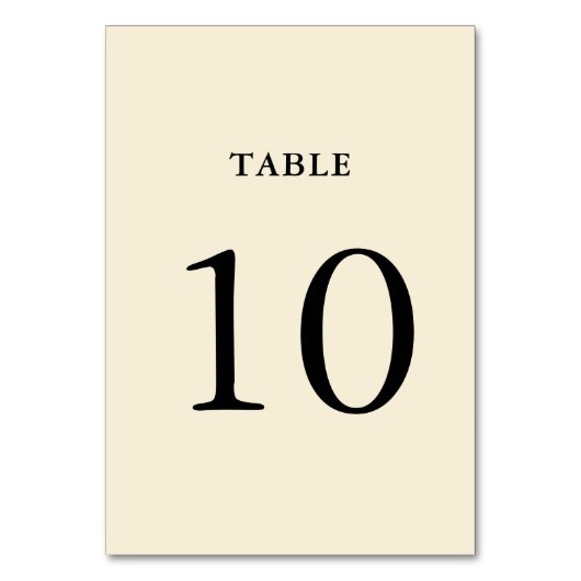 Numéro de table de Mariage de crème simple (Dos)