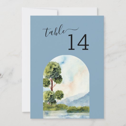 Numéro de table de mariage de destination À feuill (Devant)