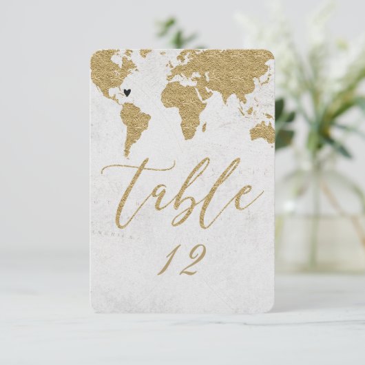 Numéro de table de mariage de destination de carte (Debout devant)