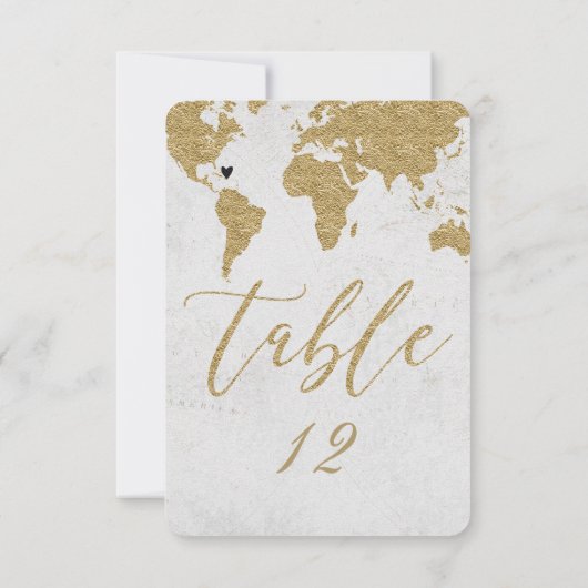 Numéro de table de mariage de destination de carte (Dos)