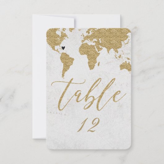 Numéro de table de mariage de destination de carte (Devant)