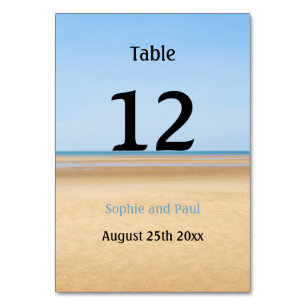 Numéro de table de mariage de destination de plage