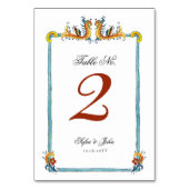 Numéro de table de mariage de destination italienn (Dos)