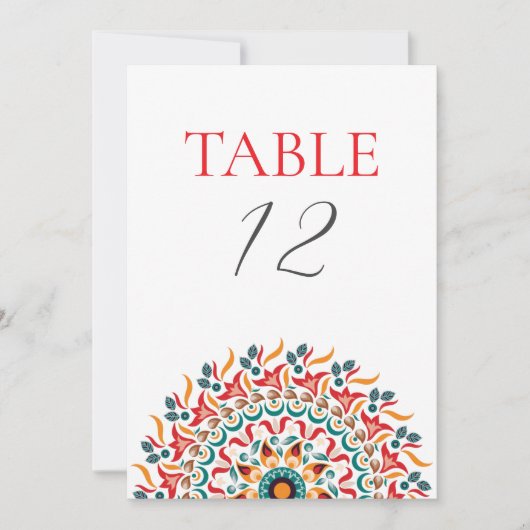 Numéro de table de mariage de Festival Elegance Ma (Devant)