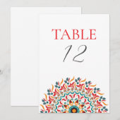 Numéro de table de mariage de Festival Elegance Ma (Devant / Derrière)