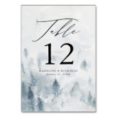 Numéro de table de mariage de forêt hivernale élég (Dos)