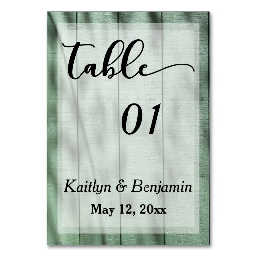 Numéro de table de mariage de grange verte de camp (Par défaut)