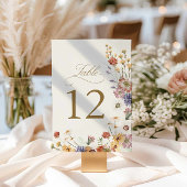 Numéro de table de mariage de jardin de fleurs sau