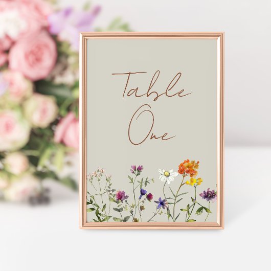 Numéro de table de mariage de jardin de fleurs sau