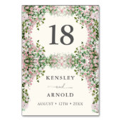 Numéro de table de mariage de jardin rose élégant (Par défaut)