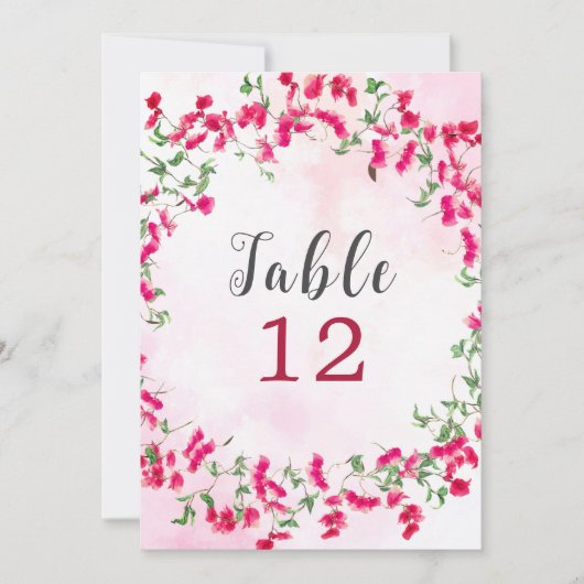Numéro de table de mariage de la forêt tropicale d (Devant)