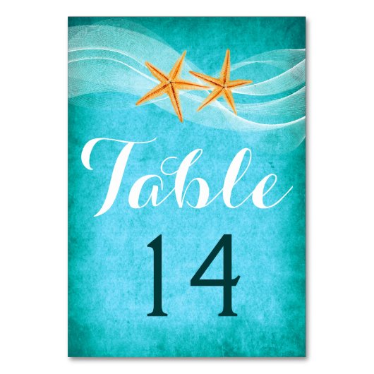 Numéro de table de mariage de la paire Starfish et (Par défaut)
