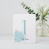 Numéro de table de mariage de la plage Coquillage  (Debout devant)