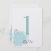 Numéro de table de mariage de la plage Coquillage (Devant / Derrière)