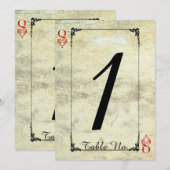 Numéro de table de mariage de la Reine de Cœur (Devant / Derrière)