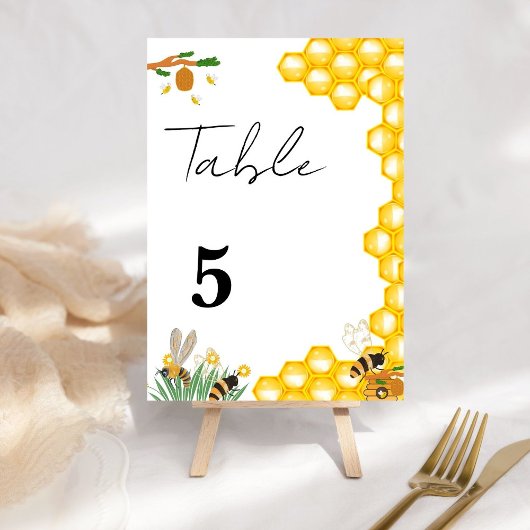 Numéro de table de mariage de l'abeille à miel min