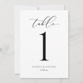 Numéro de table de mariage de luxe en écriture cal (Devant)
