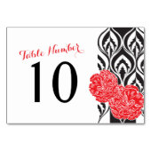 Numéro de table de mariage de luxe rouge carnation (Devant)