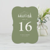 Numéro de table de mariage de montagne sage (Debout devant)