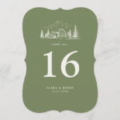 Numéro de table de mariage de montagne sage (Devant)