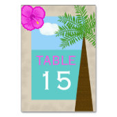 Numéro de table de mariage de plage tropicale Cart (Dos)