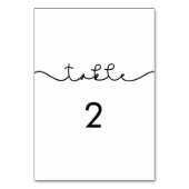 Numéro de table de mariage de police mignon simple (Dos)
