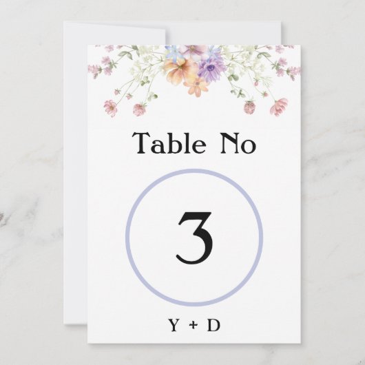 Numéro de table de mariage de printemps avec des f (Devant)