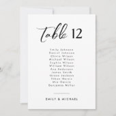 Numéro de table de Mariage de script élégant avec  (Devant)
