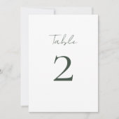Numéro de table de Mariage de script minimal chic (Devant)