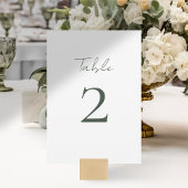 Numéro de table de Mariage de script minimal chic
