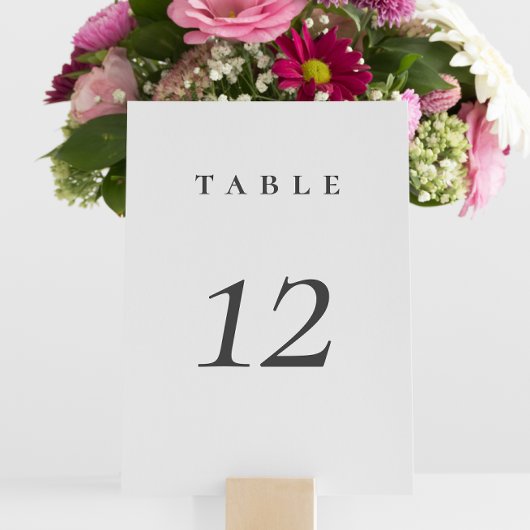 Numéro de table de Mariage de script minimaliste é