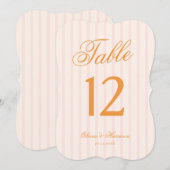 Numéro de table de mariage découpé en forme avec r (Devant / Derrière)