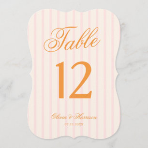 Numéro de table de mariage découpé en forme avec r