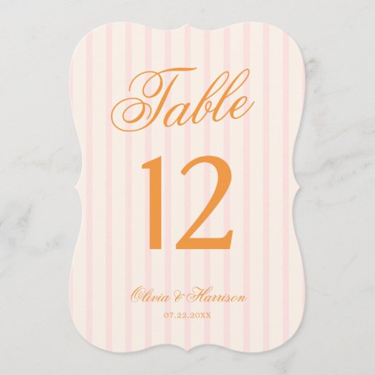 Numéro de table de mariage découpé en forme avec r (Devant)
