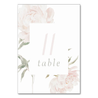 Numéro de table de mariage délicat et doux aux piv