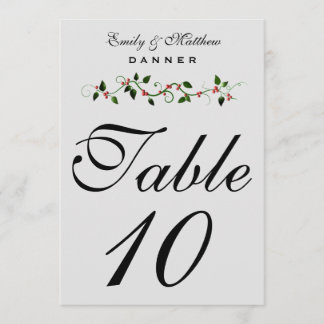 Numéro de table de mariage des Fêtes de décembre 5