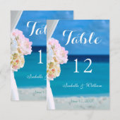 Numéro de table de mariage d'été de Ocean Beach (Devant / Derrière)