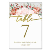 Numéro de table de mariage d'hiver Aquarelle dorée (Par défaut)