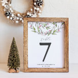 Numéro de table de mariage d'hiver Botaniques rust<br><div class="desc">Ajoutez une touche de charme saisonnier à votre affichage de numéro de table mariage avec ces cartes de table élégantes et minimalistes, parfaites pour les mariages de Noël ou les fêtes d'hiver. Doté d'oeuvres d'art botaniques et d'une délicate végétation hivernale, ce design allie style simple et chaleur festive, idéal pour...</div>