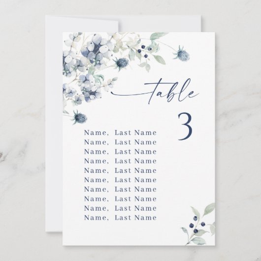 Numéro de table de mariage d'hiver Cartes de table (Devant)