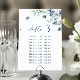 Numéro de table de mariage d'hiver Cartes de table