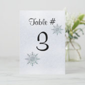 Numéro de table de mariage d'hiver en flocons de n (Debout devant)