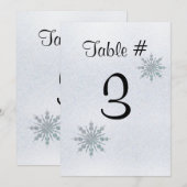 Numéro de table de mariage d'hiver en flocons de n (Devant / Derrière)