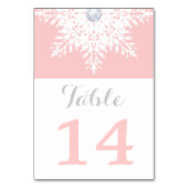 Numéro de table de mariage d'hiver rose Snowflake (Dos)
